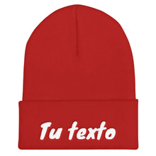 Cargar imagen en el visor de la galería, Añade tu texto - Gorro con borde vuelto personalizado