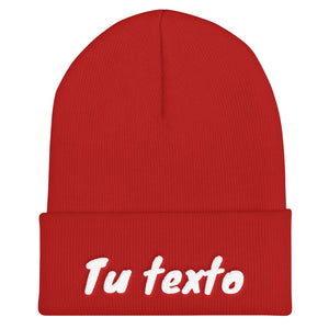 Añade tu texto - Gorro con borde vuelto personalizado