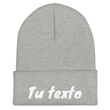 Cargar imagen en el visor de la galería, Añade tu texto - Gorro con borde vuelto personalizado