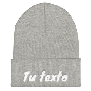 Añade tu texto - Gorro con borde vuelto personalizado