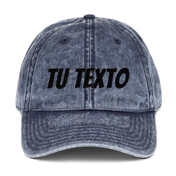 Añade tu texto - Gorra sarga algodón vintage personalizada