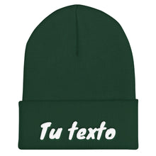 Cargar imagen en el visor de la galería, Añade tu texto - Gorro con borde vuelto personalizado