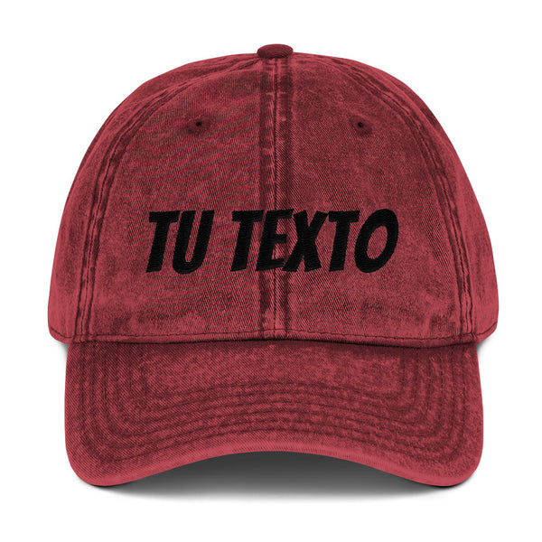 Añade tu texto - Gorra sarga algodón vintage personalizada