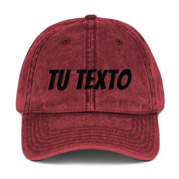 Añade tu texto - Gorra sarga algodón vintage personalizada