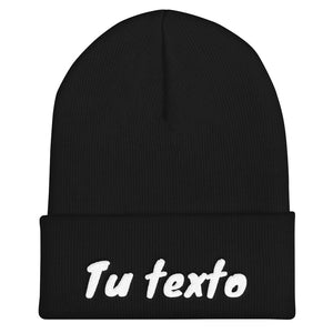 Añade tu texto - Gorro con borde vuelto personalizado